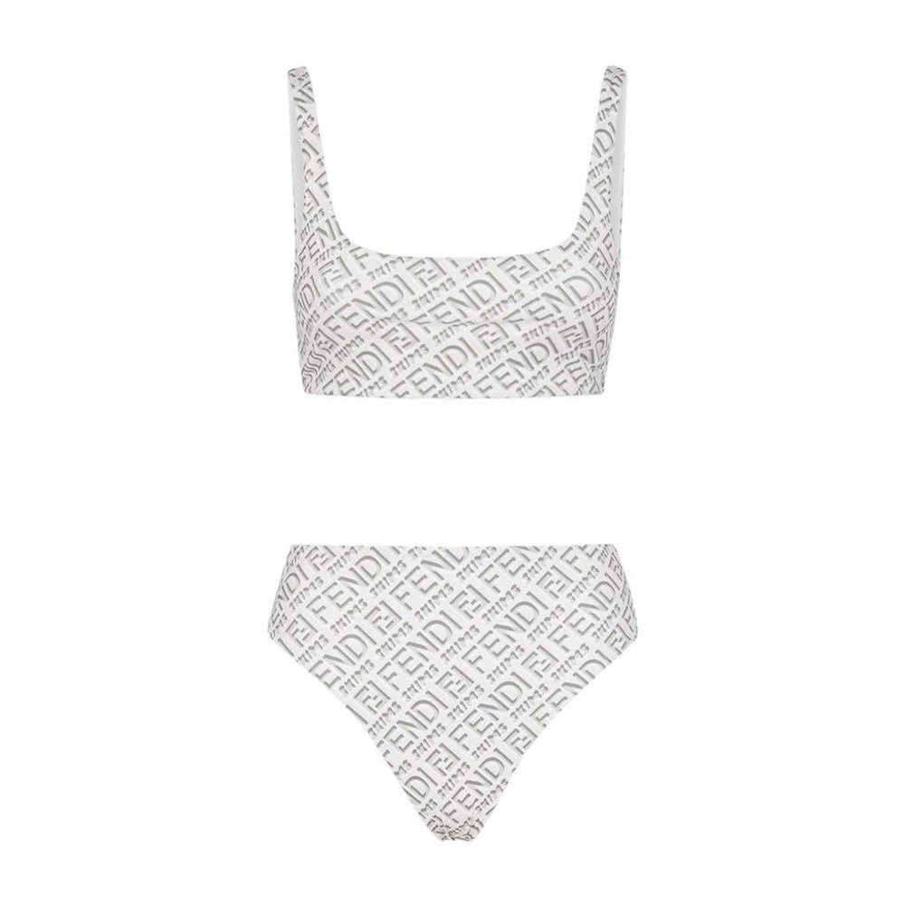 Fendi x Skims White Reversible Two-Piece Swimsuit